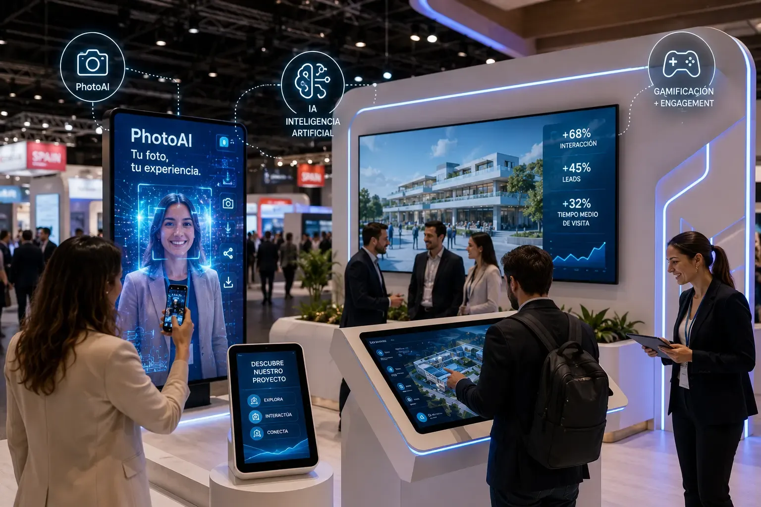 IA y tecnología en stands de ferias internacionales
